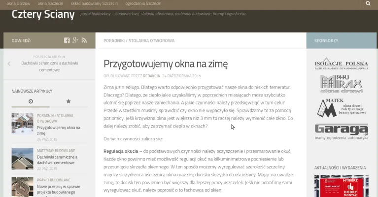 Cztery Ściany przygotowują okna na zimę!