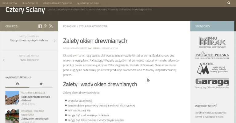 Zalety okien drewnianych na portalu budowlanym