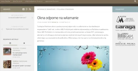 Okno V82 ProSafe na portalu budowlanym
