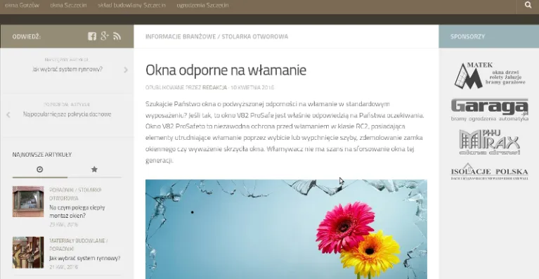 Okno V82 ProSafe na portalu budowlanym