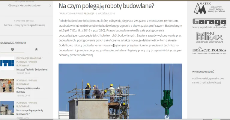Portal budowlany publikuje nowe zagadnienia z wiedzy budowlanej