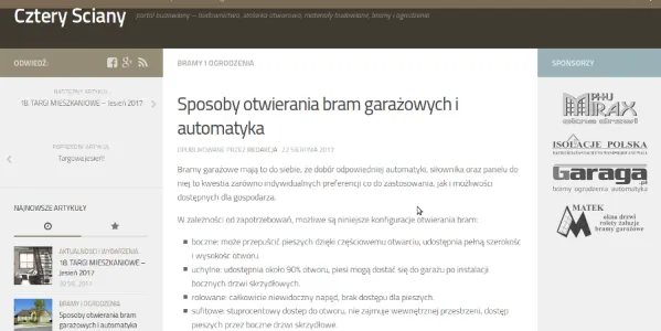 Bramy garażowe na portalu
